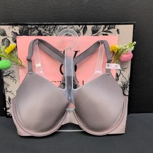 Victoria Secret Ultra Lightly Lined Front-Close Demi Bra Size 36C Cloudy Grey